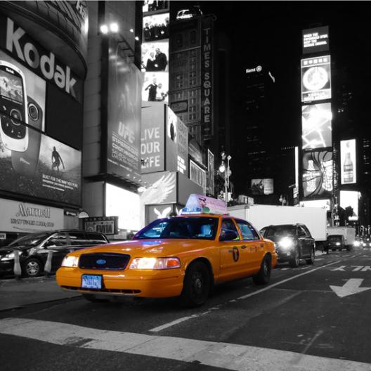 New York Yellow Cab at Night