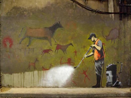 Leake Street, London (graffiti attributed to Banksy)