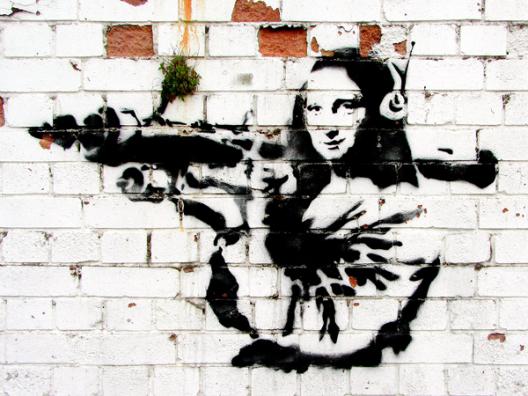 Noel Street, Soho, London (graffiti attributed to Banksy)