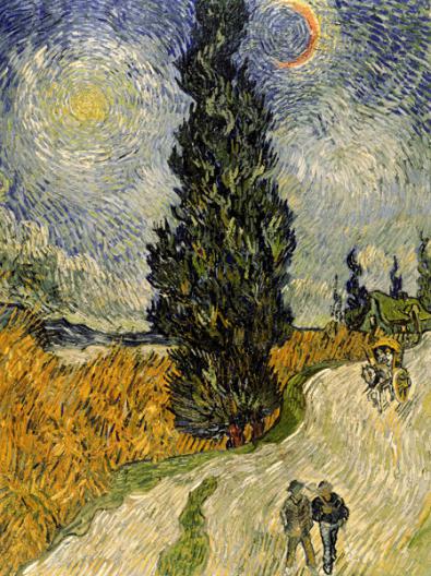 Road with Cypresses (detail)