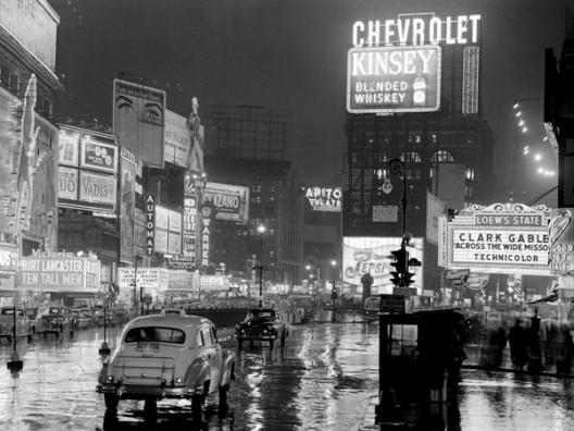 Times Square at night, NYC, 1951