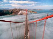 Painter on the Golden Gate Bridge, San Francisco