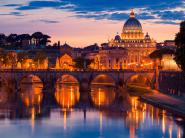 Night view at St. Peter´s cathedral, Rome